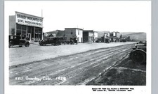 DOWNTOWN MAIN STREET granby co real photo postcard rppc colorado history picture