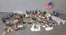 Huge Lot 60+ Lemax Christmas Village Figurines Holiday People Tree Fence Animal picture