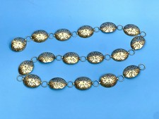 Vintage Navajo R Tulley Sterling Silver Oval Links Concho Belt j 94.1g not scrap picture