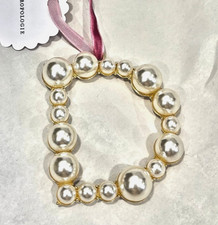 Anthropologie Pearl Monogram Ornament Letter D Sold Out BNWT picture