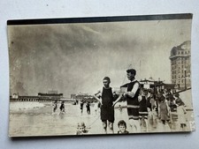 Antique RPPC Beach Bathers Early Swimsuits Boardwalk Real Photo Postcard picture