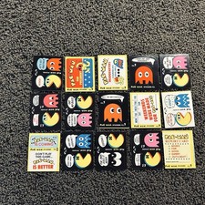 1980 Fleer Pac-Man Lot of 15 Stickers Blue Backs - No Duplicates Vtg 80s picture