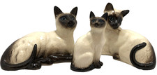 (3) Vintage Royal Doulton Siamese Cat Figurines #1558, #1559 and #1887 picture