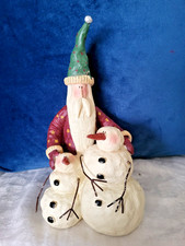 Honey and Me Santa with snowmen figurine primitive 2005 picture