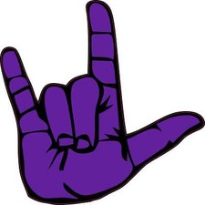 StickerTalk Purple I Love You Hand Vinyl Sticker, 5 inches x 5 inches picture