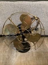 Antique Emerson Electric Fan Type 1010 Brass Blades Step Ribbed Base 1902 Works picture