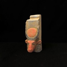 Egyptian Artifacts A Rare Authentic Pharaonic Head Egyptian Goddess Hathor BC picture