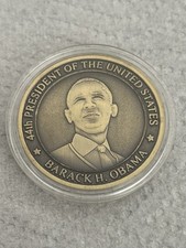 OBAMA CHALLENGE COIN PRESIDENT USA FLAG EAGLE SEAL PATRIOT MILITARY DEMOCRAT New picture