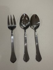 Vintage Gibson Stainless Steel 3-Piece Serving Set, Plume/Shell Handle picture