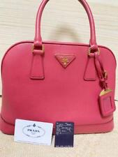 PRADA Logo plate Saffiano hand bag pink Used 240204N picture