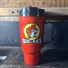 Buc-ee’s 34 oz Thermo-Serv Red Travel Mug Insulated Bucees Beaver Cup picture