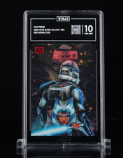 2025 TOPPS CHROME STAR WARS GALAXY #53 SHATTERED RED REFRACTOR /5 TAG 10 *POP 1* picture