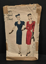 Vintage Original 1940s Vogue Special Design Sewing Pattern Dress S-4539 Size 18 picture