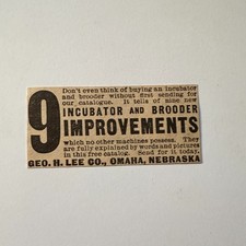 Geo H Lee Co Incubator Brooder Improvement Omaha NE 1906 Minneapolis Ad 5AL1-S15 picture