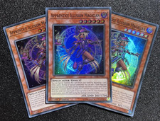 3x Apprentice Illusion Magician | Full Playset | LED6-EN007 Super Rare 1st Ed NM picture