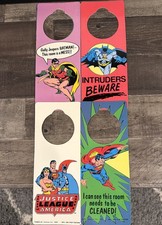 Vintage 1982 Superman Batman Robin JLA DC Comics Door Hanger - Set Of 4 picture