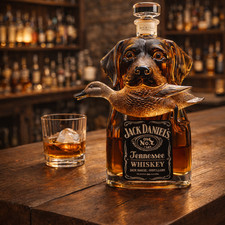 Hunting Dog Whiskey Decanter – Duck Retriever Design, Unique Bar Decor picture