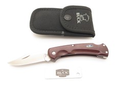 2010 Buck Ranger 112 Ecolite Red Paperstone Handle Folding Hunter Knife picture