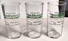 3 Vintage 1950s Nathan's Famous Hot Dog Drinking Glass Coney Island Long Island picture