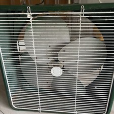 Vintage 22 Inch Oscillating Box Fan A Monster Works  2 Speeds Needs TLC Read picture