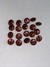 Lot of 19 Vintage Art Deco Red Gold Tone Round Plastic Metal Buttons picture