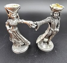 Vintage Fellowship Foundry Arthur Guinevere Pewter Wedding Goblets AS IS picture