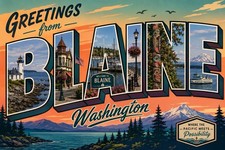 Greetings From Blaine Washington Modern Large Letter Postcard C50 picture