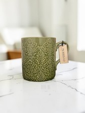 Morris & Co William Morris Green Embossed Botanical Porcelain Mug NWT picture