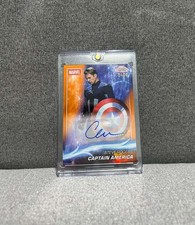 Topps 2025 Marvel Studios Chrome Chris Evans Captain America Auto ORANGE /25 picture