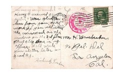 Postcard Postmarked 1909 Houston TX Corner Fannin Preston Streets Pink Cancel picture