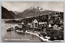 Postcard RPPC Lake Lucerne and Mount Pilatus Weggis Switzerland Posted 1961 picture