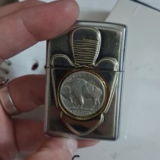 Vintage Zippo #334 Buffalo Head Nickel & Arrowhead Lighter 2002 picture
