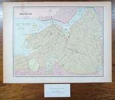 Vintage 1891 BROOKLYN NEW YORK Map 14