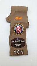 Vintage 1983 Girl Scout Sash Savannah  Troop 101 Cookie Rally Super Star Patch picture