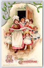 [G4] Postcard 1912 Embossed signed John Winsch. A Merry Christmas picture