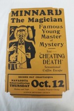 Vtg 1930s Minnard the Magician Navasota Texas Poster Display Advertising picture