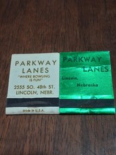 2 Vintage Parkway Lanes Matchbooks Lincoln Nebraska picture