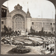 1905 St. Louis World Fair, Great Floral Clock.   Stereoview Photo picture