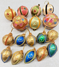 Beautiful Vintage Lot Ornate Embellished Christmas Ornaments Silk Satin Ribbon picture