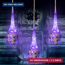 FUNPENY 3.2FT Halloween Decoration Hanging Light Up Spider Egg Sacs 3 Packs, Gif picture