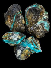 Hubei turquoise stabilized , brown and yellow host rock very nice Thick blue ban picture