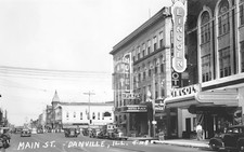 Main Street View Hotel Plaza Lincoln Danville Illinois IL - Reprint picture