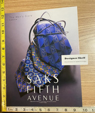 Lanvin Men's Blue Print Silk Ties Saks Fashion 1997 PAPER Print Advertisement picture