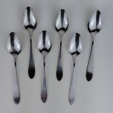 Set of 6 Gibson ASHLAND Glossy Stainless Flatware Teaspoons 6.75