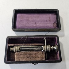 Antique 1860's Civil War Era Pocket Cased Medical Syringe picture