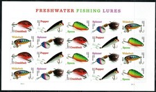 2025 USPS Freshwater Fishing Lures Forever Stamps Scott# 5961-65 (MNH) -100 PCS picture