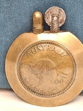 Vintage British Brass Trench Lighter King George V-WW11 Features 1943 Australian picture