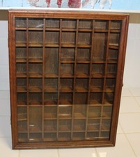 Vintage Wall Mount Wood with Glass Curio Cabinet Shadow Box Miniatures Display  picture