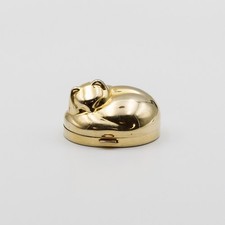 Vintage 1994 Estee Lauder Sleeping Cat Solid Perfume Compact Empty Trinket Box picture