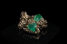 Natural Green Fluorite on Golden Pyrite -Milpo Mine, Atachoca, Peru - 53 g picture